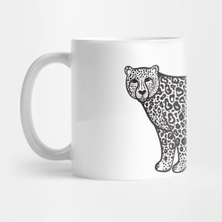 Snow Leopard Ink Art - on light colors Mug